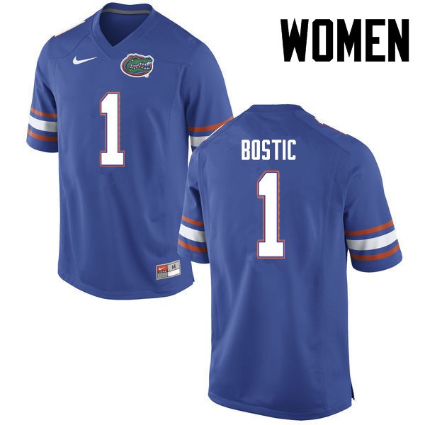 Florida Gators Women #1 Jonathan Bostic College Football Blue